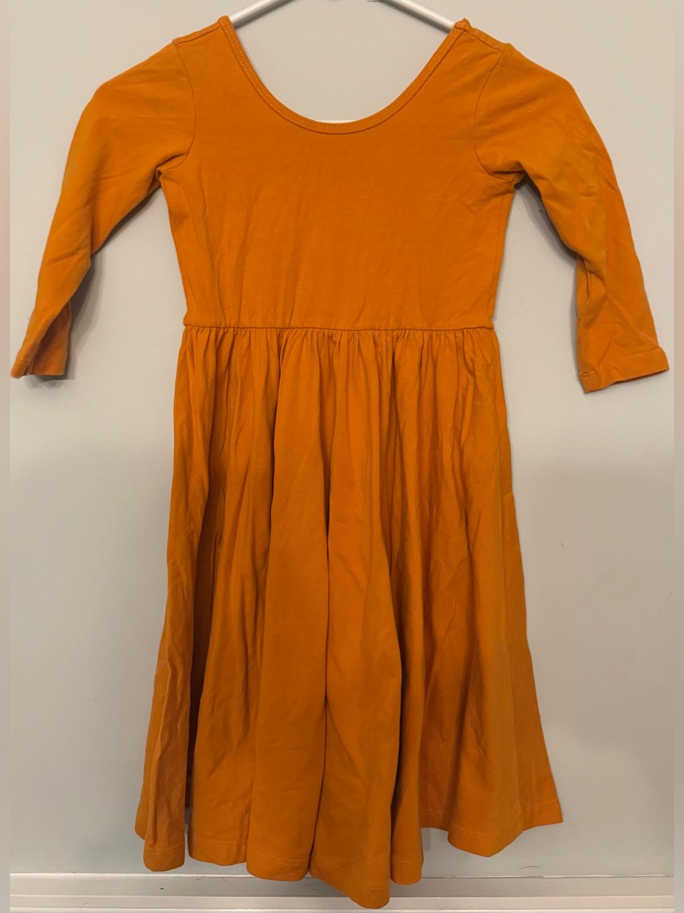 Alice + Ames Size 7 Long Sleeve Pumpkin Orange Twirl Dress Ballerina
